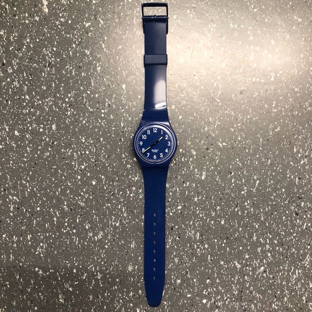 Navy Blue Vintage Analog Watch - Swatch Brand
